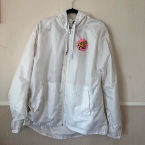 White Santa Cruz Skateboards windbreaker